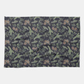 Linge De Cuisine Motif botanique de verdure de Noël rustique (Horizontal)