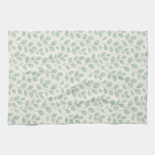 Linge De Cuisine Motif botanique d'eucalyptus (Horizontal)