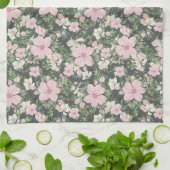 Linge De Cuisine Motif botanique rose vintage (Plié)