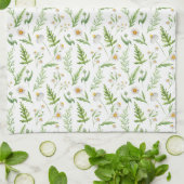Linge De Cuisine Motif botanique rustique de fleur de camomille (Plié)