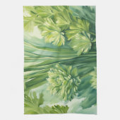 Linge De Cuisine Motif botanique vert de céleri luxuriant (Vertical)