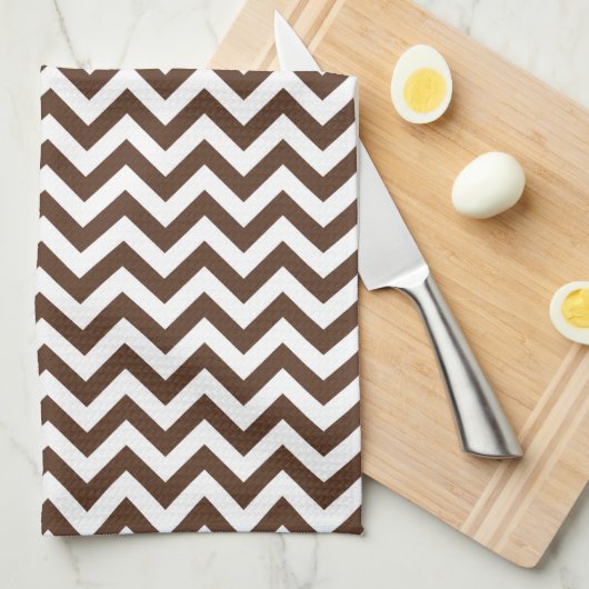 Linge De Cuisine Motif Brown de Chevron (Quart Plié)
