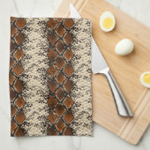 Linge De Cuisine Motif Brown de peau de serpent de diamants (Quart Plié)