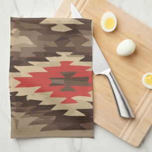 Linge De Cuisine Motif Brown/Terra Cotta