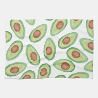 Linge De Cuisine Motif brun vert original d'avocat d'aquarelle