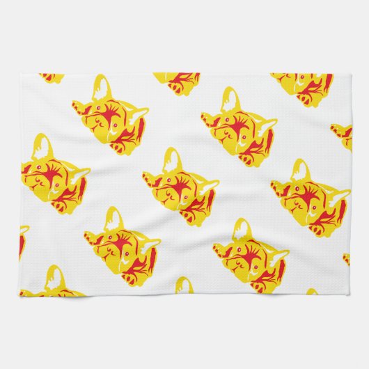 Linge De Cuisine Motif Bulldog (Horizontal)