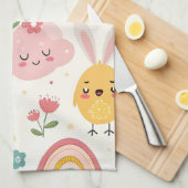 Linge De Cuisine Motif Bunny de Pâques (Quart Plié)