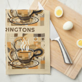 Linge De Cuisine Motif café de nom personnalisé (Quart Plié)