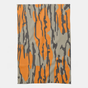 Linge De Cuisine Motif Camo Orange Bottomland