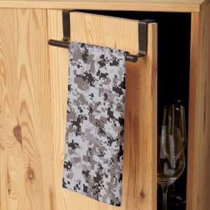 Linge De Cuisine Motif camouflage numérique – Camouflage SM noir-gr