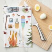 Linge De Cuisine Motif Camping Cute | Illustrations aquarelle (Quart Plié)
