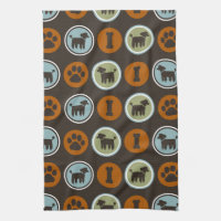 Motif Caniches avec Empreintes de Pattes et Biscui