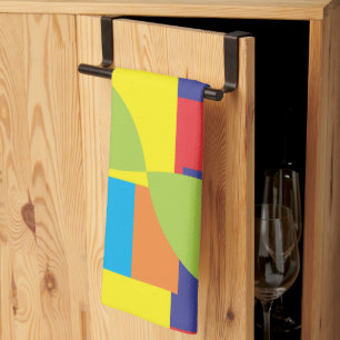Linge De Cuisine Motif carré géométrique abstrait moderne coloré