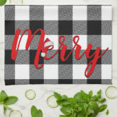 Linge De Cuisine Motif carreau de bœuf Noël joyeux (Plié)
