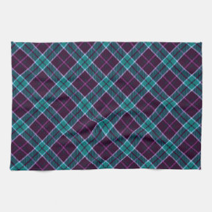 Linge De Cuisine Motif carreau de Noël bleu et violet