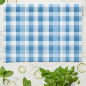 Linge De Cuisine Motif carreaux à carreaux bleu cool  (Plié)