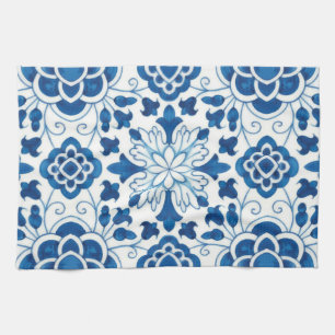 Linge De Cuisine Motif carrelage vintage portugais bleu azulejos