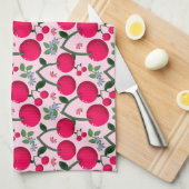 Linge De Cuisine Motif cerise (Quart Plié)