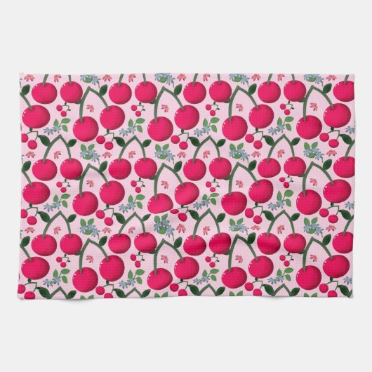 Linge De Cuisine Motif cerise (Horizontal)