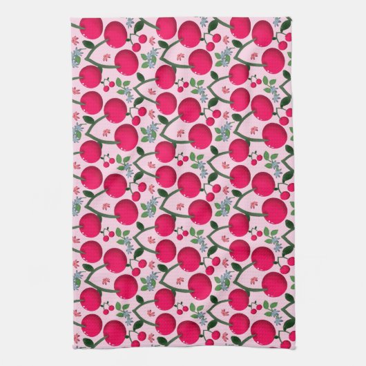 Linge De Cuisine Motif cerise (Vertical)