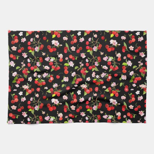 Linge De Cuisine Motif cerise 2 (Horizontal)