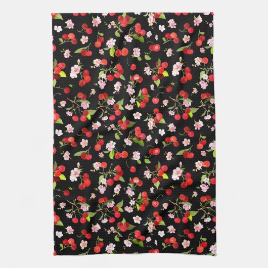 Linge De Cuisine Motif cerise 2 (Vertical)
