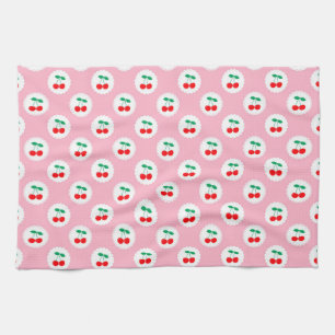 Linge De Cuisine Motif Cerise – Cadeau & Décoration Rétro aux Fruit