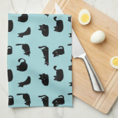 Linge De Cuisine Motif Chats Noirs (Quart Plié)