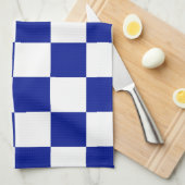 Linge De Cuisine Motif Checkered de bleu et blanc royal (Quart Plié)