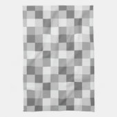 Linge De Cuisine Motif Checkered monochrome de gris argenté (Vertical)