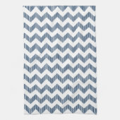 Linge De Cuisine Motif Chevron Blanc Et Bleu Moderne (Vertical)