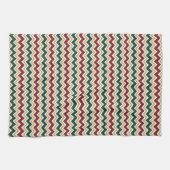 Linge De Cuisine Motif Chevron blanc rouge vert (Horizontal)