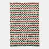 Linge De Cuisine Motif Chevron blanc rouge vert (Vertical)