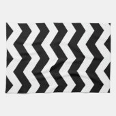 Linge De Cuisine Motif Chevron noir et blanc (Horizontal)