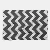 Linge De Cuisine Motif chevron rustique noir et blanc (Horizontal)