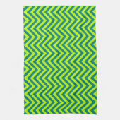 Linge De Cuisine Motif Chevron Vert Citron Et Sarcelle (Vertical)