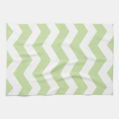 Linge De Cuisine Motif Chevron vert et blanc (Horizontal)