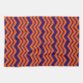 Linge De Cuisine Motif chevron zigzag bleu orange (Horizontal)