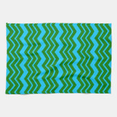 Linge De Cuisine Motif chevron zigzag bleu vert (Horizontal)