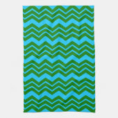 Linge De Cuisine Motif chevron zigzag bleu vert (Vertical)