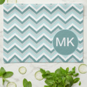 Linge De Cuisine Motif Chevron ZigZag dans Mint Green - Customisé (Plié)