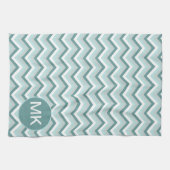 Linge De Cuisine Motif Chevron ZigZag dans Mint Green - Customisé (Horizontal)