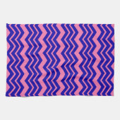 Linge De Cuisine Motif chevron zigzag rose bleu (Horizontal)