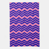 Linge De Cuisine Motif chevron zigzag rose bleu (Vertical)