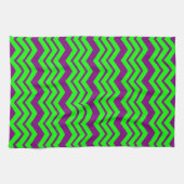 Linge De Cuisine Motif chevron zigzag vert violet (Horizontal)