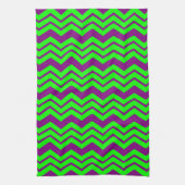 Linge De Cuisine Motif chevron zigzag vert violet (Vertical)