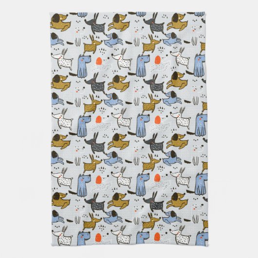 Linge De Cuisine Motif chien mignon Doodle (Vertical)