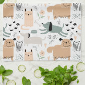 Linge De Cuisine Motif chien mou (Plié)