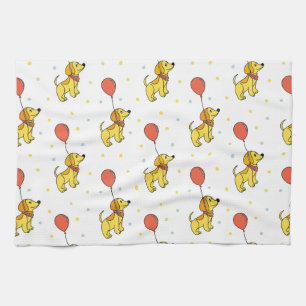 Linge De Cuisine Motif Chiens Joyeux avec Ballons
