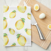 Linge De Cuisine Motif citron aquarelle (Quart Plié)